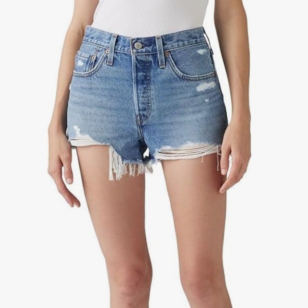 Levi’s 501 high waisted denim shorts